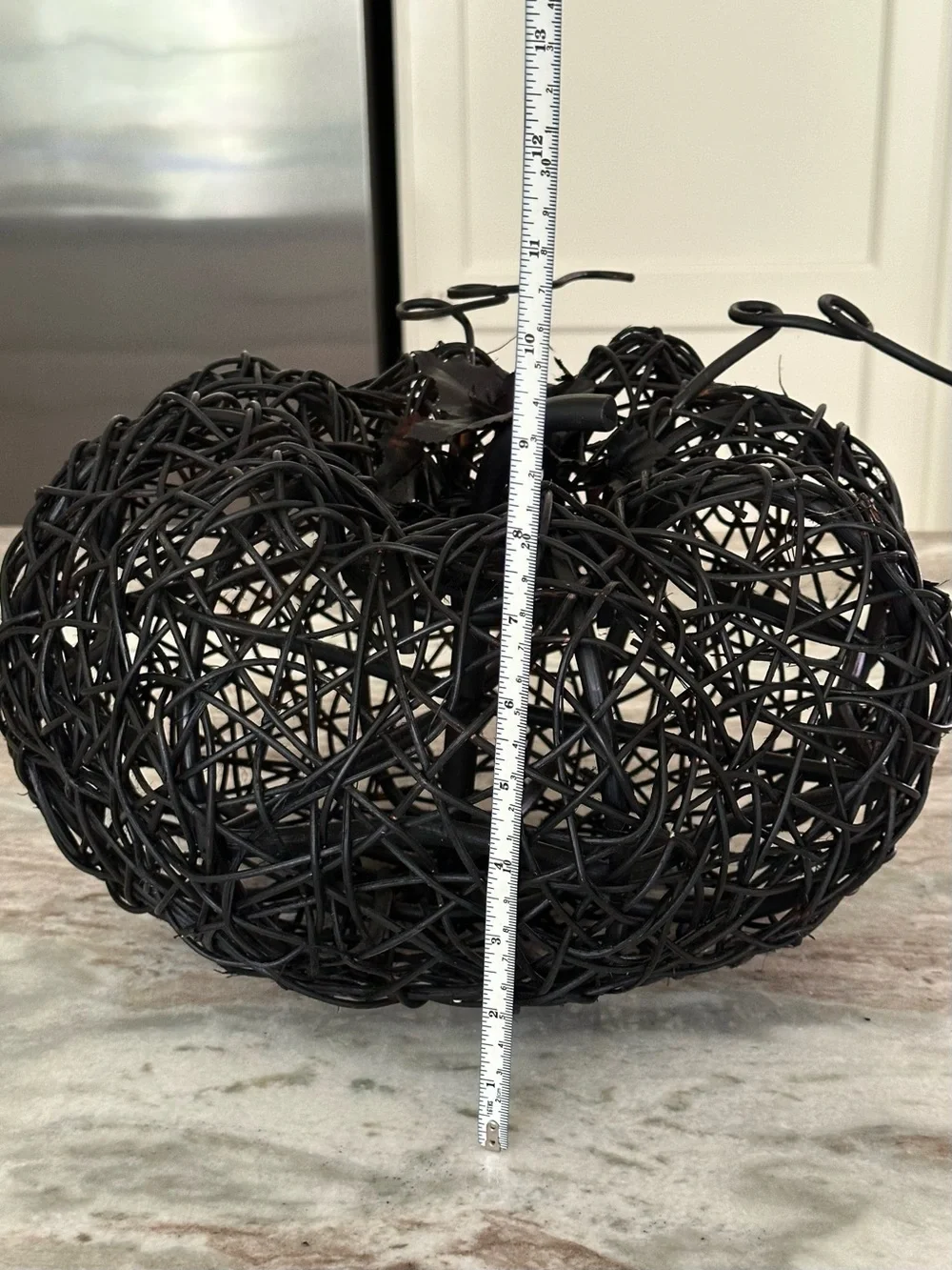 Halloween Pumpkin - Large Black Wicker Pumpkin Fall Halloween Decor
